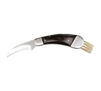 Coltello da funghi spazzola per funghi, custodia in neoprene, acciaio inox, legno, coltello da esterno, custodia per coltello, coltello pieghevole, coltello a serramanico, coltello pieghevole, coltello per tartufo, PILZ