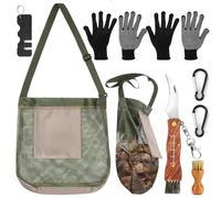 Coltello da fungo con spazzola e righello, set portatile per funghi con pennello/pennello, coltello da spugna con pennello da aprire, coltello da fungo con custodia, set per raccoglitori di funghi