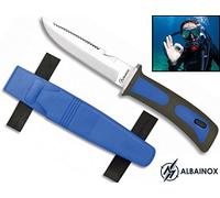 Coltello da immersione Albainox compatto Blu