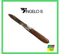 COLTELLO DA INNESTI DA TASCA INOX ANGELO B. LAMA ACCIAIO INOX MANICO IN LEGNO
