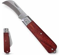 Coltello Da Innesto a Roncola Tascabile 19,5 Cm - Lama Curva 6 Cm in Acciaio Ino