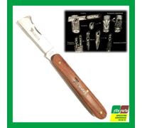COLTELLO DA INNESTO ANGELO B. LA ACCIAIO INOX MANICO LEGNO INNESTI TAGLIO TASCA