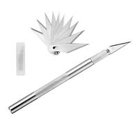 Coltello da modellista, bisturi +10 lame - Argento