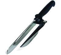 Coltello da pane con distanziale per pane, salsiccia, formaggio, formaggio a base di carne, realizzato in acciaio inossidabile in nero (mancino)