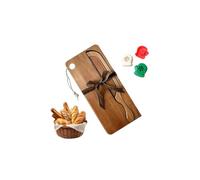 Coltello da pane con fiocco e tagliere, in legno, per pane fatto in casa, bagel e pagnotte (A)