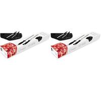 Coltello da Prosciutto con Affilacoltelli e Copri Prosciutto - Set Ideale per Tagliare il Prosciutto Italiano, il Prosciutto Serrano e il Jamon Pata Negra Iberico (Confezione da 2)