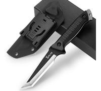 Coltello da Sopravvivenza A Lama Dritta per Esterni: Coltello da Caccia A Codolo Intero in 440c, Impugnatura in G10, Con Fodero in Kydex, Adatto per Campeggio, Escursionismo, Pesca O Come Regalo.