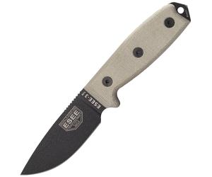 Coltello da sopravvivenza ESEE Knives Modello 3 3MIL-P-B fodero nero + clip per cintura e supporto M
