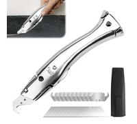 Coltello da tappeto con 10 lame a gancio e 10 lame trapezoidali, coltello universale in plastica per tappeti e pavimenti in PVC