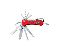COLTELLO DA TASCA MULTIUSO AUSONIA 15 USI ACCIAIO INOSSIDABILE COLORE ROSSO