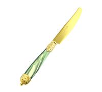 Coltello da tavola Mirage in Ghiere oro Tin Gold 18.10 (AISI 304) manico perlato doppia ghiera lavabili in lavastoviglie Verde Perlato verde