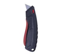 Coltello di sicurezza DONAU SAFETY con funzione di retrazione della lama e blocco / 1 pezzo/Nero-Rosso/Taglierina per fogli/Lama sostituibile/Apriscatole