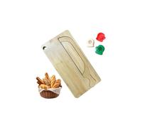 Coltello e tagliere per pane, in legno, per pane fatto in casa, bagel e pagnotte (B)