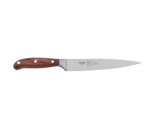 Coltello filettare flessibile lama forgiata cm 18 indispensabile per le operazioni di sfilettatura del pesce in acciaio W.Nr.1.4116 , Manico in essenza legno di Frassino