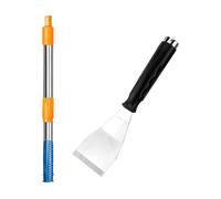 Coltello for stucco da 3", Raschietto con lama smussata in acciaio inossidabile Coltello for stucco da 250 mm con asta di prolunga for pulire carta da parati Levigatura Verniciatura Finitura Intonacat
