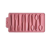 Coltello Forchetta Biscotti Stampo per caramelle cioccolato in silicone per dessert fai da te Blocco ghiaccio Decorazioni per cupcake fatte a mano Strumento cottura Biscotti fondente per