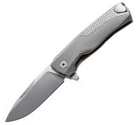 Coltello Lionsteel Solid Titanium, RotoBlock. M390, GRIGIO con FLIPPER ROK G