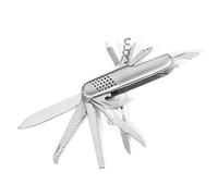 Coltello multiuso con 11 attrezzi in acciaio inox, per caccia, pesca, campeggio e altro ancora. Piccolo portachiavi pieghevole da tasca con funzioni per vivere e avventure (metallo)