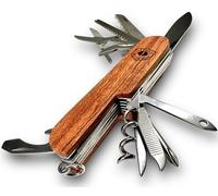 Coltello multiuso in legno JAVIER.R WATCH DOCK con 14 funzioni. Coltello da tasca pieghevole. Coltello da tasca. Coltello tattico. Multistrumento. Coltello svizzero.