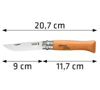 COLTELLO OPINEL COLTELLINO LAMA ACCIAIO AL CARBONIO MANICO LEGNO DI FAGGIO