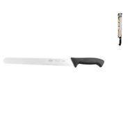 Sanelli Coltello Pane Cm.32 Skin in Acciaio Inox Professionale, Manico con microtexture antiscivolo Nero - nero acciaio inox 302232