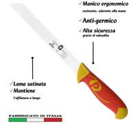Coltello per pane lama inox Manici in polipropilene gomma antiscivolo atossici. trattamento germicida. adatto lavastoviglie arancio