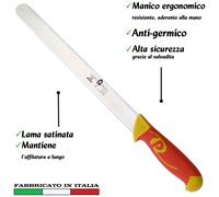Coltello per prosciutto lama inox Manici in polipropilene gomma antiscivolo atossici. trattamento germicida. adatto lavastovi arancio