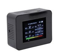 Coltello per qualità dell'Aria Interna, Rilevatore di CO2 di umidità Temp NDIR NDIR Compact Professional Interference -Resistente PM2.5 PM10 PM1.0 HCHO TVOC per Casa per la Casa (Black)