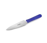 Coltello per torta (acciaio, inossidabile), lama seghettata e piatta su entrambi i lati, manico in plastica blu, 16 cm