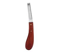 Coltello per zoccolo standard per cavalli Bot Strumento per rifilare cavalli con manico in legno Lama da taglio in acciaio inossidabile Forma Carbonio Attrezzatura da maniscalco (für die linke Hand)