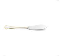 Coltello pesce Domus Oro, acciaio 18-10, oro 24 carati lucido, spessore 3 mm, lunghezza 210 mm cromo