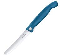 Victorinox Swiss Classic Coltello da picnic pieghevole per escursioni, Frutta, verdura, panini, salsicce, Lama seghettata, extra affilata, Blu