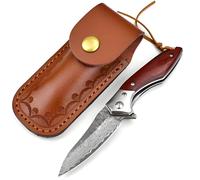 Coltello pieghevole da esterno damascato EL-31676 - Marrone