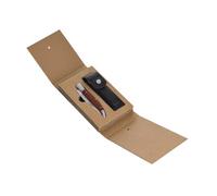 Coltello pieghevole Laguiole Heritage - Coltello tascabile con lama in acciaio inossidabile e manico in ebano - inclusa custodia in pelle nera - Elegante coltello tascabile da uomo per uso esterno e q