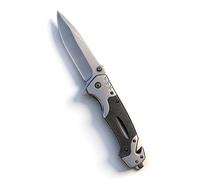 Coltello pieghevole lunghezza totale 22,5 cm - Coltellino affilato per esterni e da sopravvivenza con lama 10cm in acciaio inossidabile. Con clip da cintura e astuccio.