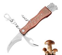 Coltello Pieghevole per Funghi: Grande Coltello Tascabile Multifunzionale con Cavatappi e spazzola, Coltello Tascabile Ppieghevole per Funghi/tartufi, Coltello per Funghi per Raccoglitori di Runghi