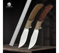 Coltello pieghevole PFP09 per pesci petrificati con manico in legno di titanio Coltello tattico per coltelli da tasca in acciaio K110 per utensile manuale Hunter EDC