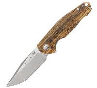 Coltello pieghevole Viper con blocco linerlock, lama satinata e manico in legno di bocote ar