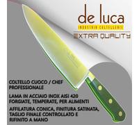 COLTELLO PROFESSIONALE CHEF CUOCO DE LUCA FORGIATO LAMA ACCIAIO INOX AISI420