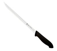 Coltello prosciutto alveolato professionale nero Icel cm 24