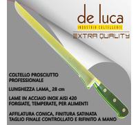 COLTELLO PROSCIUTTO PROFESSIONALE DE LUCA FORGIATO LAMA ACCIAIO INOX AISI420