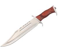 Coltello Rambo III A Lama Fissa 42,5 cm con Fodero in Pelle Da Caccia e pesca