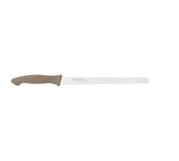 coltello salmone cm 26, colore tortora, manico in gomma termoplastica tortora