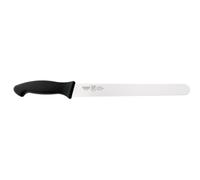 coltello salumi cm 26, colore nero , manico in gomma termoplastica nero