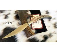 COLTELLO SARDO ARTIGIANALE ARBURESE DA SCANNO, MANICO CORNO DI MONTONE O BUFALO