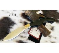 COLTELLO SARDO ARTIGIANALE ARBURESE LAMA LARGA SCUOIO, MANICO CORNO DI BUFALO