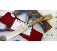 COLTELLO SARDO ARTIGIANALE MOZZETTA, MANICO CORNO DI MONTONE + FODERINO OMAGGIO