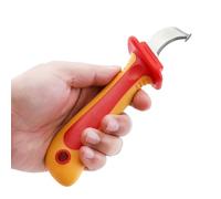 Coltello Spelafili, Coltello Spelafili Isolato Antimagnetico 1000V per Elettricista, Adatto per Utensili Elettricista, Spingere o Tirare per Rimuovere la Guaina Dal Cavo,