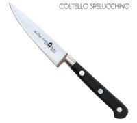Coltello spelucchino forgiato Manici in POM per alimenti. colore nero. resistente in lavastoviglie. nero