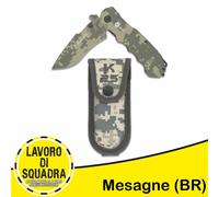 Coltello Tascabile Mimetico K25 19920 con Apertura Assistita e Fodero in Nylon C